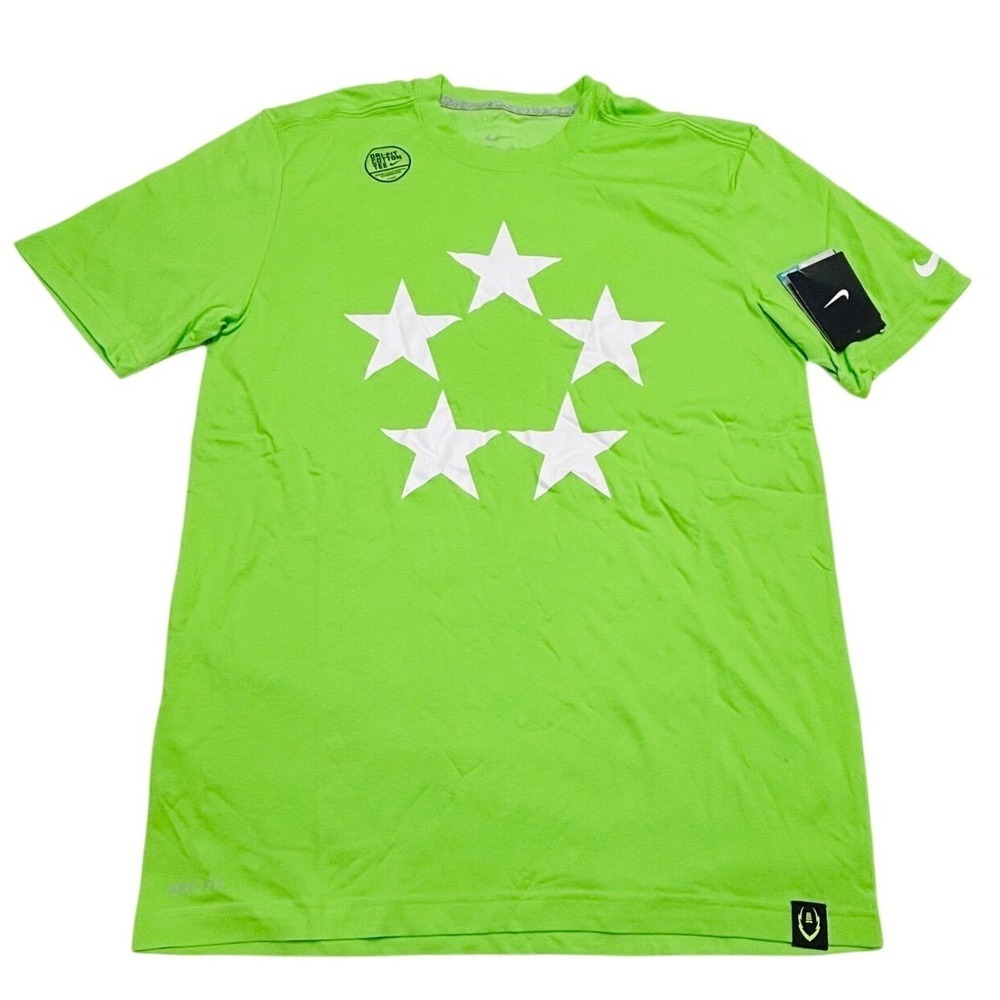 Nike Field General Quarterback Tee Mens Medium Lime 5 Stars 623426-313 Imperfect